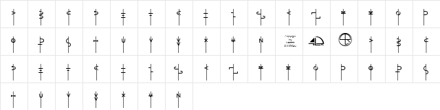 LR Talisman Regular  glyph index