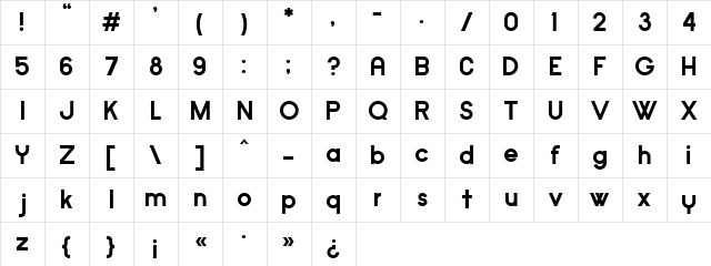 Cypher Bold  glyph index