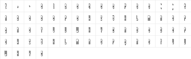 Rotor Hollow Regular  glyph index