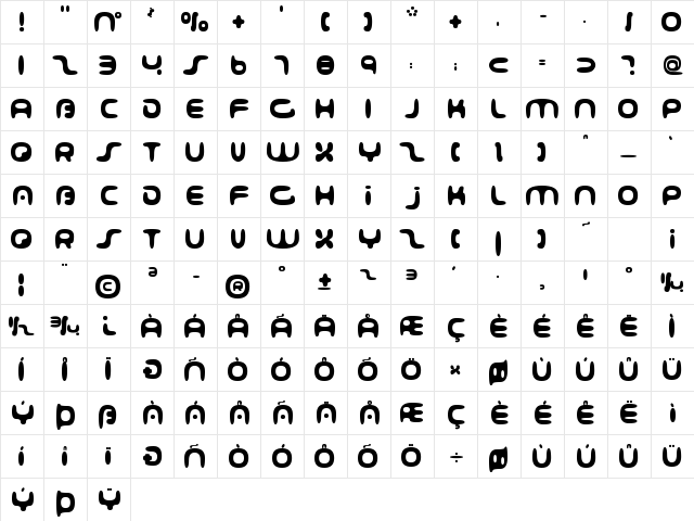 001 Interstellar Log Regular  glyph index