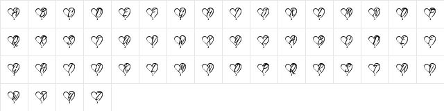 KR Yours Truly Regular  glyph index