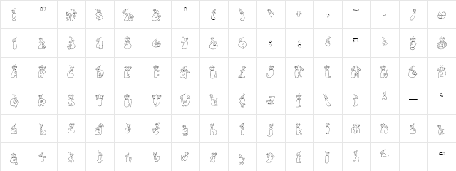 LDJ Lovebirds Regular  glyph index