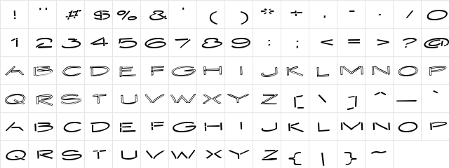 Experiment Regular  glyph index