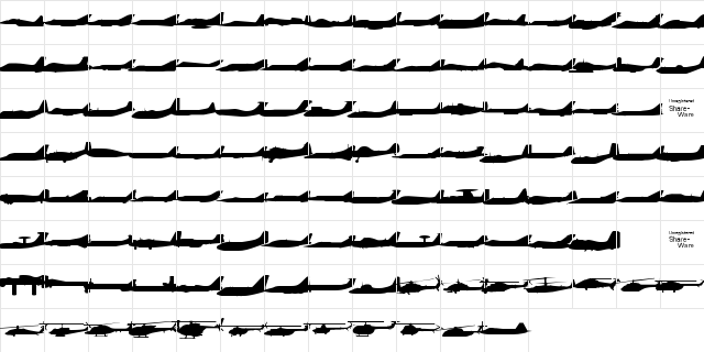 Planes-S-Modern Normal  glyph index