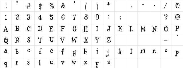 RamonTwoPKB Regular  glyph index