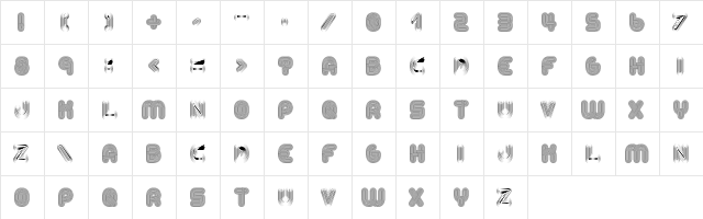 Alt Retro Regular Regular  glyph index