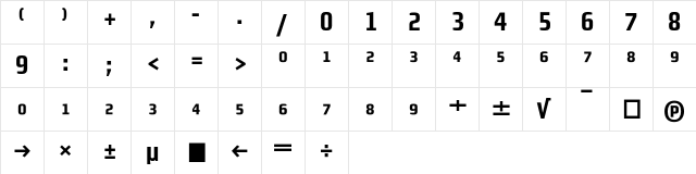 MorganSansCond BoldFigures  glyph index