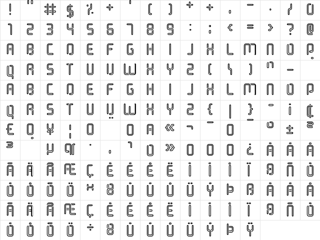 Halogen Gas Lights Regular  glyph index