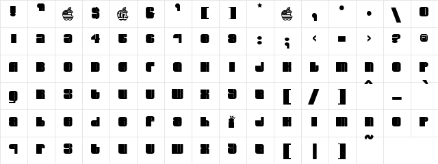 Dotted Wonders Regular  glyph index
