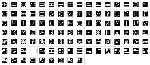 XperimentypoTwo Regular  glyph index