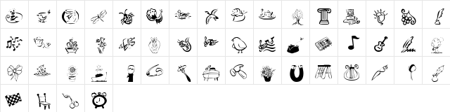 KR Katlings Two Regular  glyph index