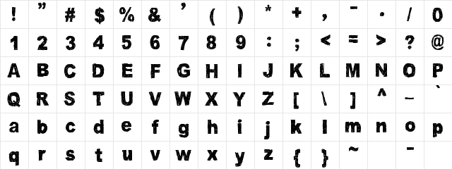 AMC_Sketchy Outines Regular  glyph index