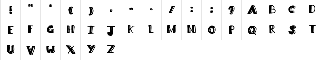 Lifted Lines Regular  glyph index