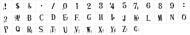 Depressionist v2.0 Regular  glyph index