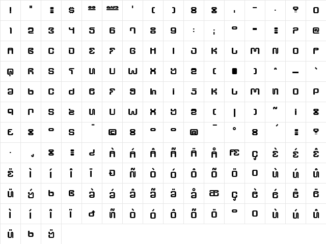 Ultra Supervixen Honeyed Out Regular  glyph index