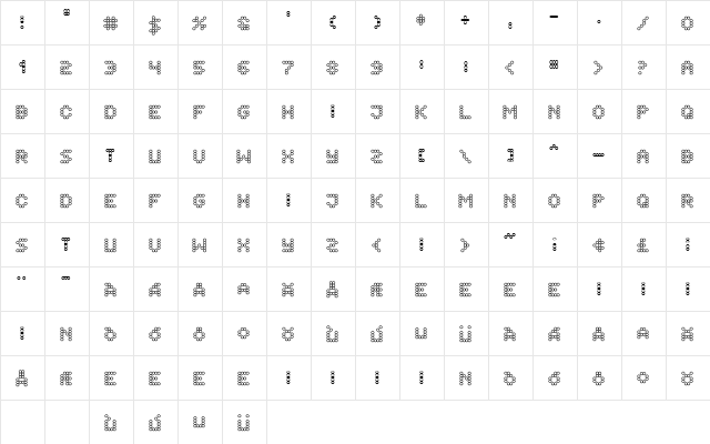 Flytningar sprutande Regular  glyph index