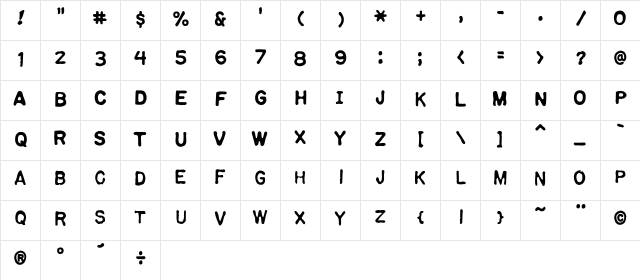 CCRigorMortis Regular  glyph index