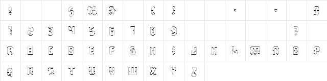 Invaders Part Two Outline Regular  glyph index