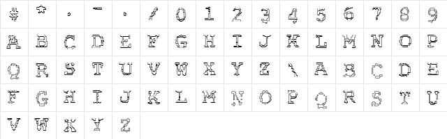 Rubber Biscuit Bevel Outline  glyph index