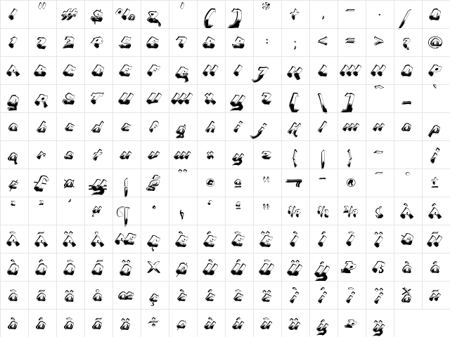 Chroma Ghost Regular  glyph index