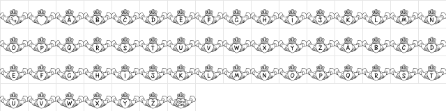 FL Claddagh Regular  glyph index