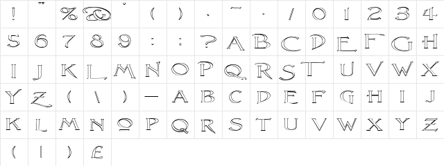 Lightfoot Outline Extra-expanded Regular  glyph index
