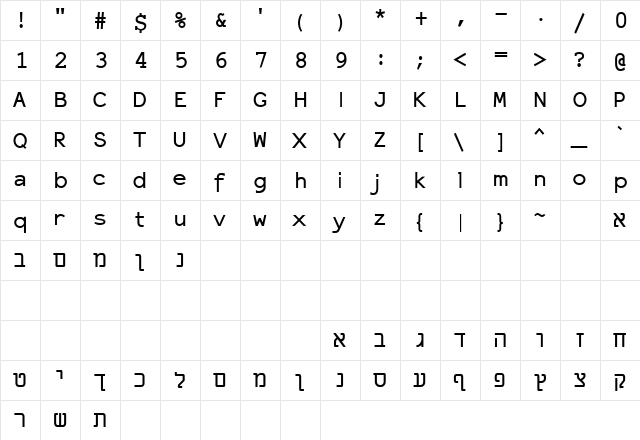 ElroNet Proportional Normal  glyph index