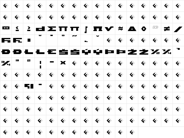 Beekman-SquareRegularExpert Regular  glyph index