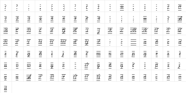 SchulschriftB Regular  glyph index