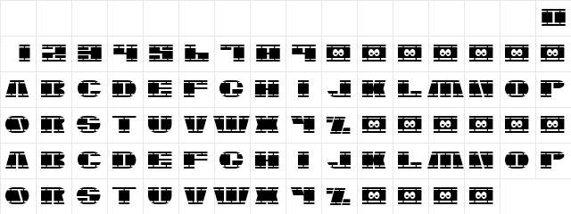 Sleek Design Regular  glyph index