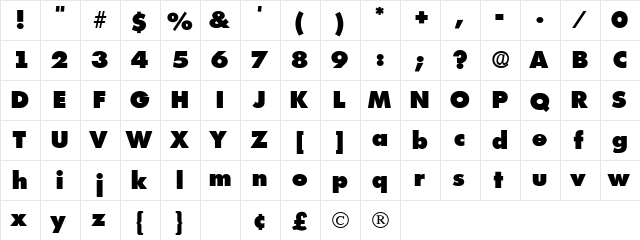 Isomar Display Expanded SSi Expanded  glyph index