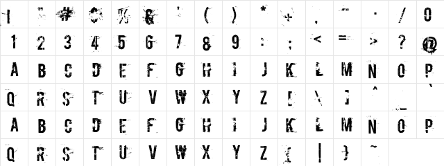 RUSBoycott Regular  glyph index