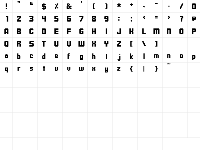 Marathon 2 Regular  glyph index