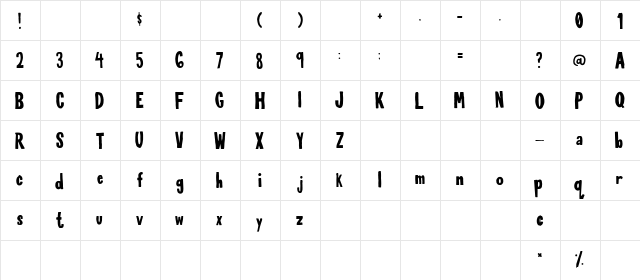 Fun Time with Me Regular  glyph index