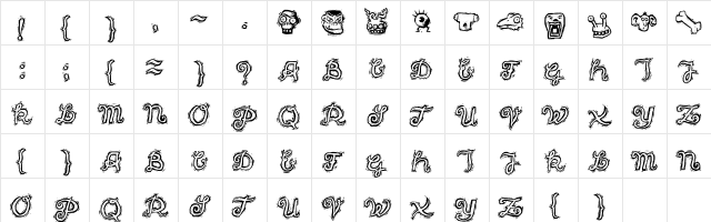 freak Regular  glyph index