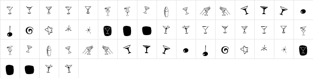Pink Martini Icons Regular  glyph index