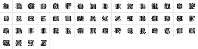 Paulus Franck Initialen Regular  glyph index