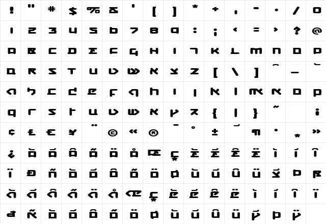 CQNMolecular DynamoBold  glyph index