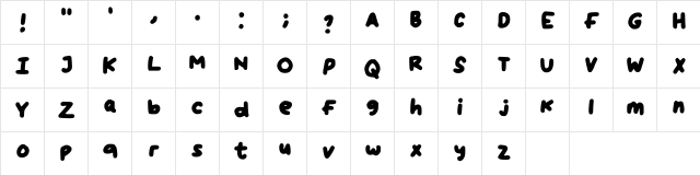 Fontnya Ineth Regular  glyph index