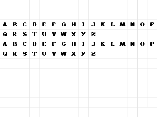 MONOCHROME Regular  glyph index