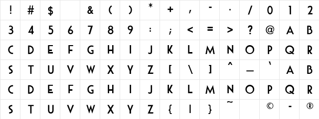 Mouse Deco Regular  glyph index