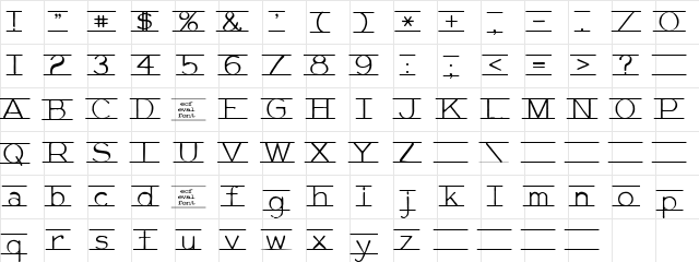 gifford (eval) Regular  glyph index
