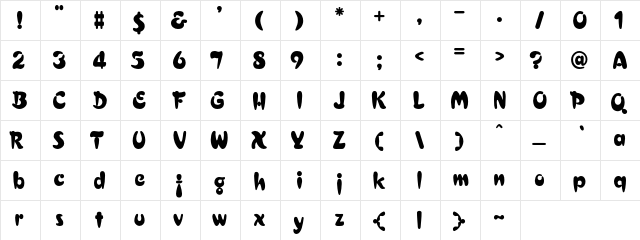Elektric Regular  glyph index