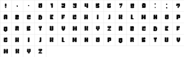 Bubblicious College Regular  glyph index