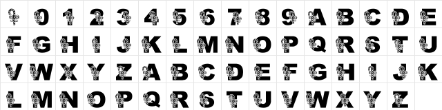 LMS Peppermint Twist Regular  glyph index