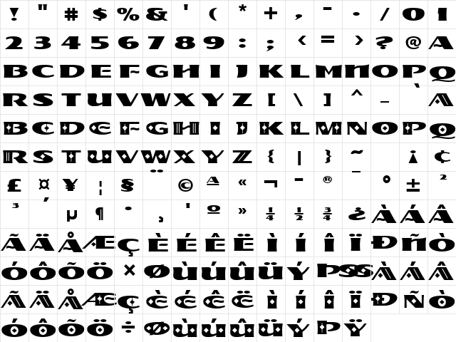 Kahana ITC Regular  glyph index