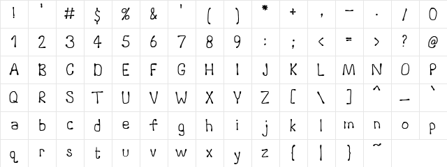 Runoff Regular  glyph index