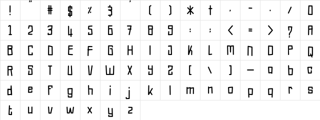 Balik Kampung Regular  glyph index