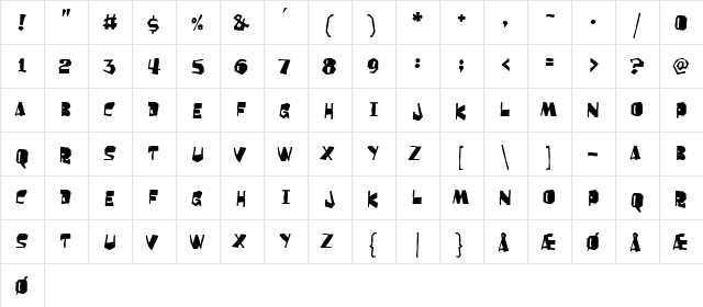 Orangutan Regular  glyph index