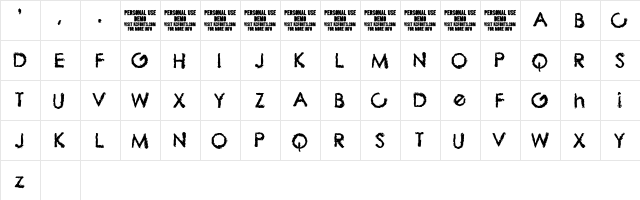 The Biz Regular  glyph index